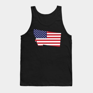 Montana State Shape Flag Background Tank Top